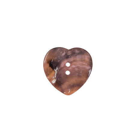 Italian Pink Heart-Shaped Shell Button - 24L/15mm