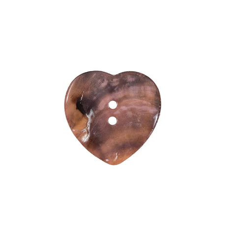 Italian Pink Heart-Shaped Shell Button - 32L/20mm
