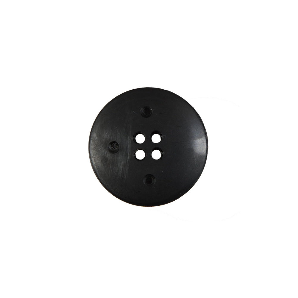 Italian Black Plastic 4-Hole Button - 24L/15mm