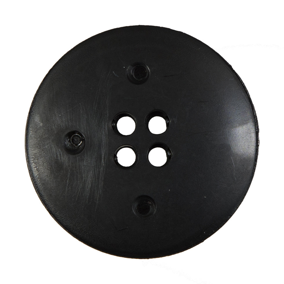 Italian Black Plastic 4-Hole Button - 54L/34mm