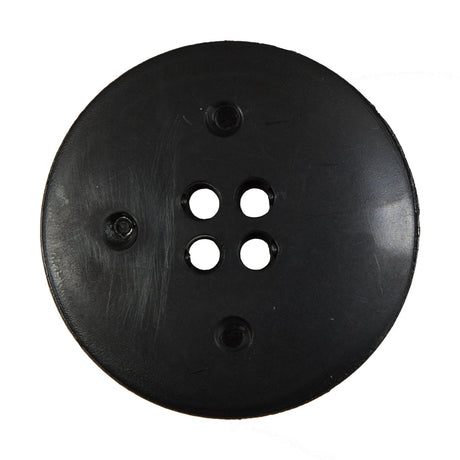Italian Black Plastic 4-Hole Button - 54L/34mm