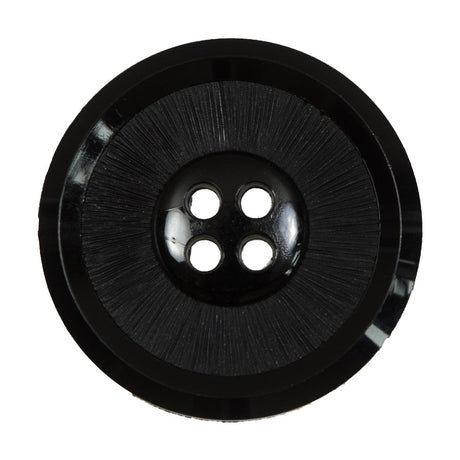 Italian Black Plastic 4-Hole Button - 54L/34mm