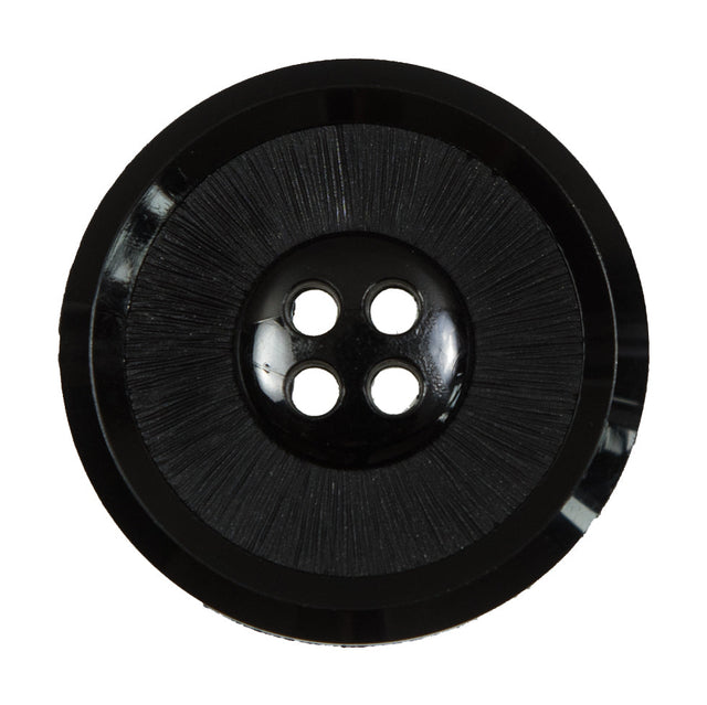 Italian Black Plastic 4-Hole Button - 54L/34mm