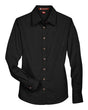 Harriton Women's Easy Blend Long Sleeve Twill Dress Shirt with Stain-Release
