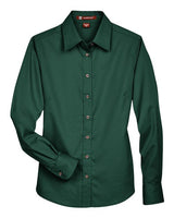 Harriton Women's Easy Blend Long Sleeve Twill Dress Shirt with Stain-Release
