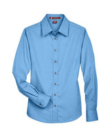 Harriton Women's Easy Blend Long Sleeve Twill Dress Shirt with Stain-Release