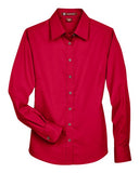 Harriton Women's Easy Blend Long Sleeve Twill Dress Shirt with Stain-Release