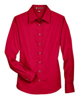 Harriton Women's Easy Blend Long Sleeve Twill Dress Shirt with Stain-Release