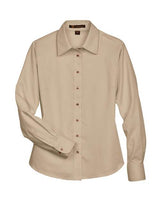 Harriton Women's Easy Blend Long Sleeve Twill Dress Shirt with Stain-Release