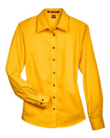 Harriton Women's Easy Blend Long Sleeve Twill Dress Shirt with Stain-Release
