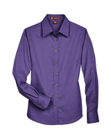 Harriton Women's Easy Blend Long Sleeve Twill Dress Shirt with Stain-Release