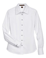 Harriton Women's Easy Blend Long Sleeve Twill Dress Shirt with Stain-Release