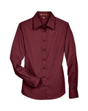 Harriton Women's Easy Blend Long Sleeve Twill Dress Shirt with Stain-Release