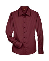 Harriton Women's Easy Blend Long Sleeve Twill Dress Shirt with Stain-Release
