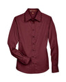 Harriton Women's Easy Blend Long Sleeve Twill Dress Shirt with Stain-Release