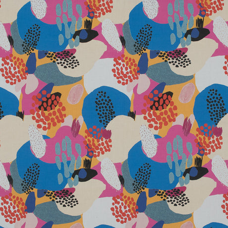 Cotton Poplin - Pink, Blue and Yellow Abstract - Etudier en Spontaneite Print - Mood Exclusive Avenable Collection