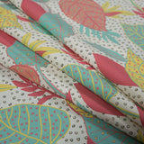 Cotton Poplin - White and Green Leaves and Dots - Botanique a La Discotheque Print - Mood Exclusive Avenable Collection