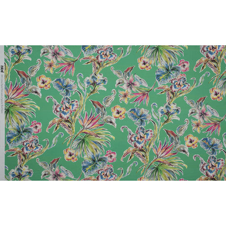 Cotton Poplin - Kelly Green Floral - Creativite Epanouie Print - Mood Exclusive Avenable Collection