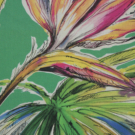 Cotton Poplin - Kelly Green Floral - Creativite Epanouie Print - Mood Exclusive Avenable Collection