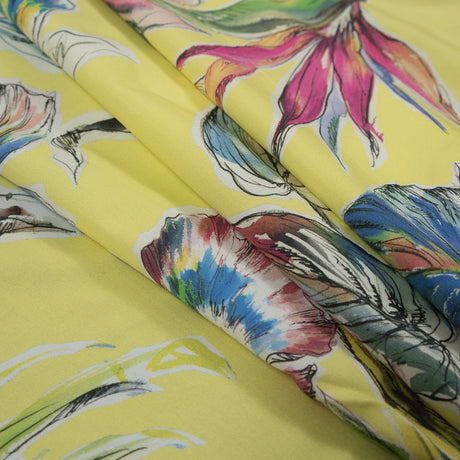 Cotton Poplin - Vibrant Yellow Floral - Creativite Epanouie Print - Mood Exclusive Avenable Collection