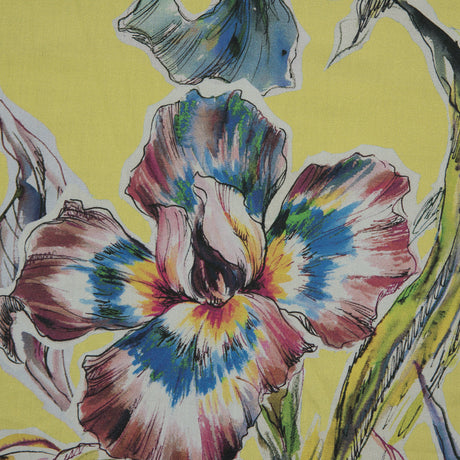 Cotton Poplin - Vibrant Yellow Floral - Creativite Epanouie Print - Mood Exclusive Avenable Collection