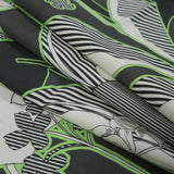 Cotton Poplin - Green Striped Flowers - Fleurs en Vert Print - Mood Exclusive Avenable Collection
