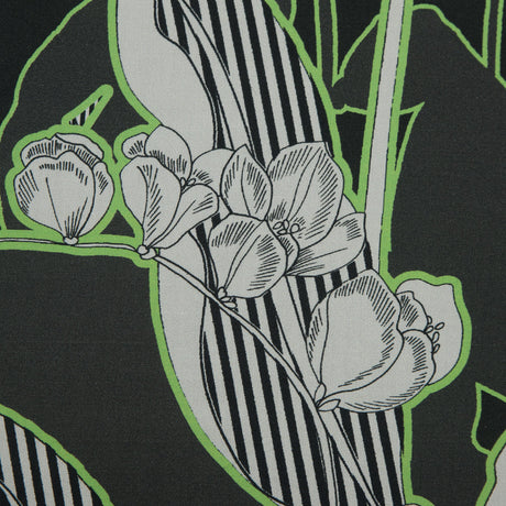 Cotton Poplin - Green Striped Flowers - Fleurs en Vert Print - Mood Exclusive Avenable Collection