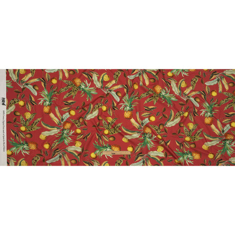 Cotton Poplin - Red and Yellow Leaves and Fruit - Girl from Ipanema Print - Mood Exclusive Avenable Collection
