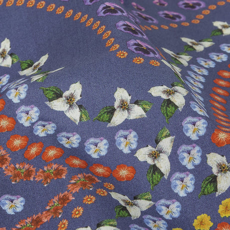 Mood Exclusive Danse des Fleurs Blue Cotton Poplin