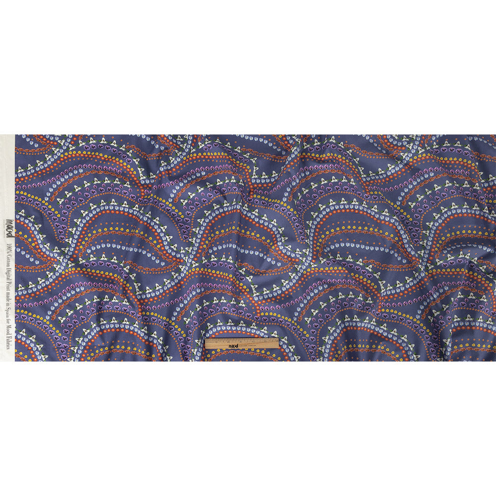Mood Exclusive Danse des Fleurs Blue Cotton Poplin