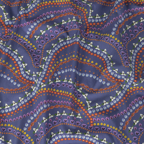 Mood Exclusive Danse des Fleurs Blue Cotton Poplin