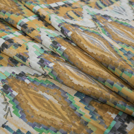 Cotton Poplin - Blue and Yellow Stairstep Diamonds - Formes Jaunes Print - Mood Exclusive Avenable Collection