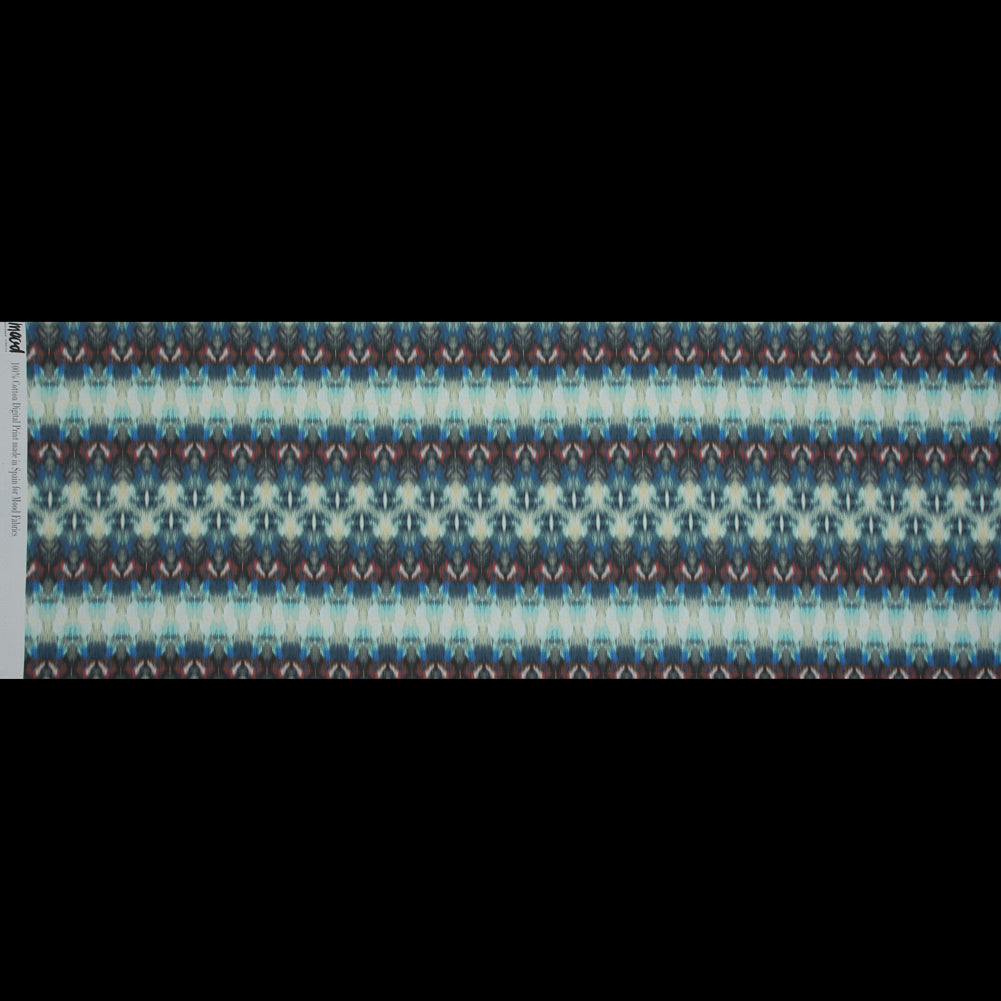 Cotton Poplin - Blue and Red Abstract - Rorschach Rainbow Print - Mood Exclusive Avenable Collection