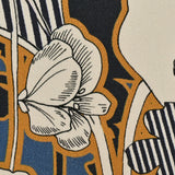 Mood Exclusive Fleurs de Nuit Navy and Mustard Stretch Cotton Sateen