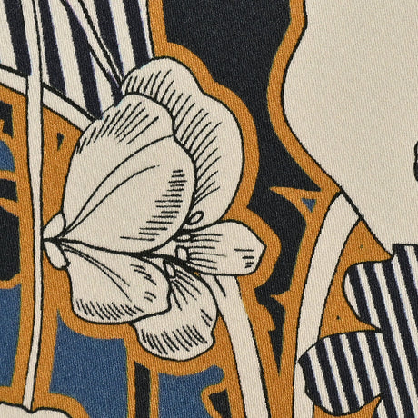 Mood Exclusive Fleurs de Nuit Navy and Mustard Stretch Cotton Sateen
