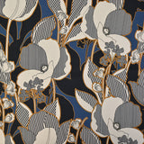 Mood Exclusive Fleurs de Nuit Navy and Mustard Stretch Cotton Sateen