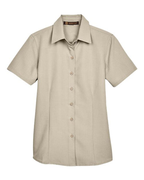 Harriton Women's Barbados Textured Camp Shirt
