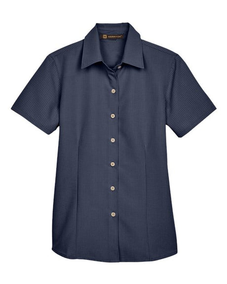 Harriton Women's Barbados Textured Camp Shirt