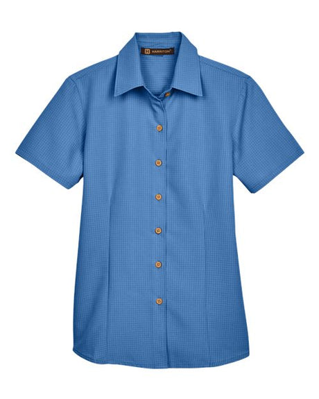 Harriton Women's Barbados Textured Camp Shirt