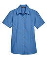 Harriton Women's Barbados Textured Camp Shirt