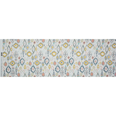 Stretch Cotton Sateen - Off-White, Blue and Yellow Ikat Diamonds - Amo de Grandeco Print - Mood Exclusive Avenable Collection
