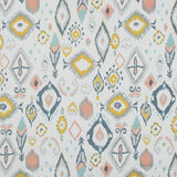 Stretch Cotton Sateen - Off-White, Blue and Yellow Ikat Diamonds - Amo de Grandeco Print - Mood Exclusive Avenable Collection