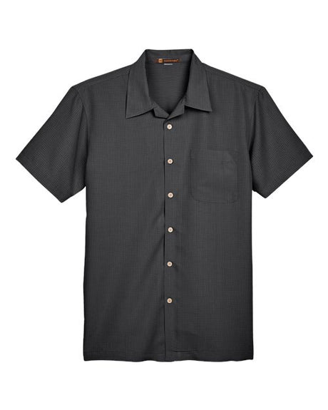 Harriton Men's Barbados Textured Camp Shirt