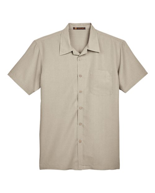 Harriton Men's Barbados Textured Camp Shirt