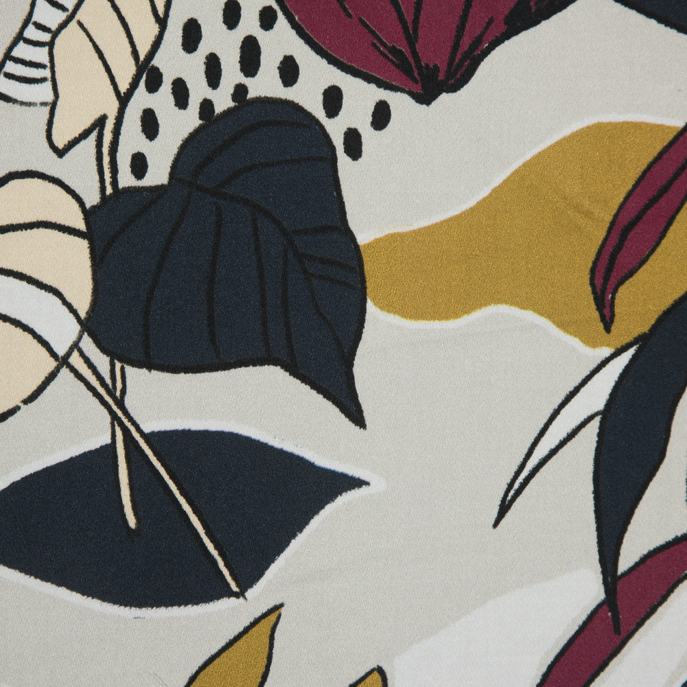 Stretch Cotton Sateen - Red Plum Floral - Pushing Up Daisies Print - Mood Exclusive Avenable Collection