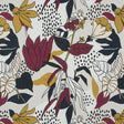 Stretch Cotton Sateen - Red Plum Floral - Pushing Up Daisies Print - Mood Exclusive Avenable Collection
