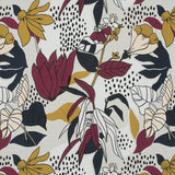 Stretch Cotton Sateen - Red Plum Floral - Pushing Up Daisies Print - Mood Exclusive Avenable Collection