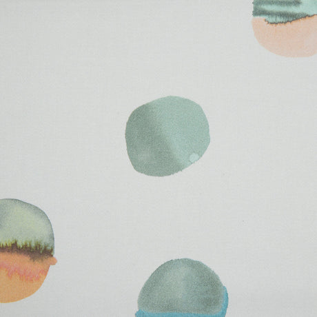 Stretch Cotton Sateen - Off-White Painterly Polka Dots - Bubblegum Pop Print - Mood Exclusive Avenable Collection