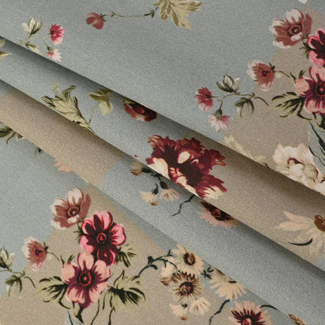 Mood Exclusive Ornamental Divergence Sky Blue and Gray Cotton Lawn