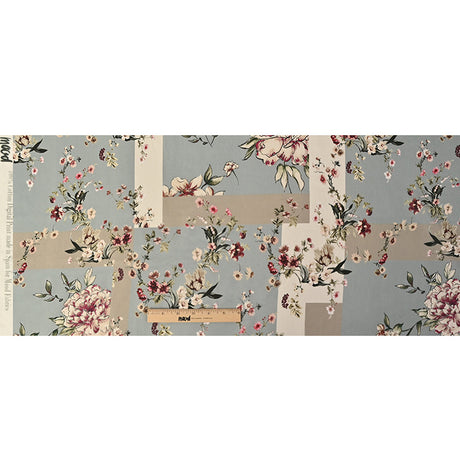 Mood Exclusive Ornamental Divergence Sky Blue and Gray Cotton Lawn